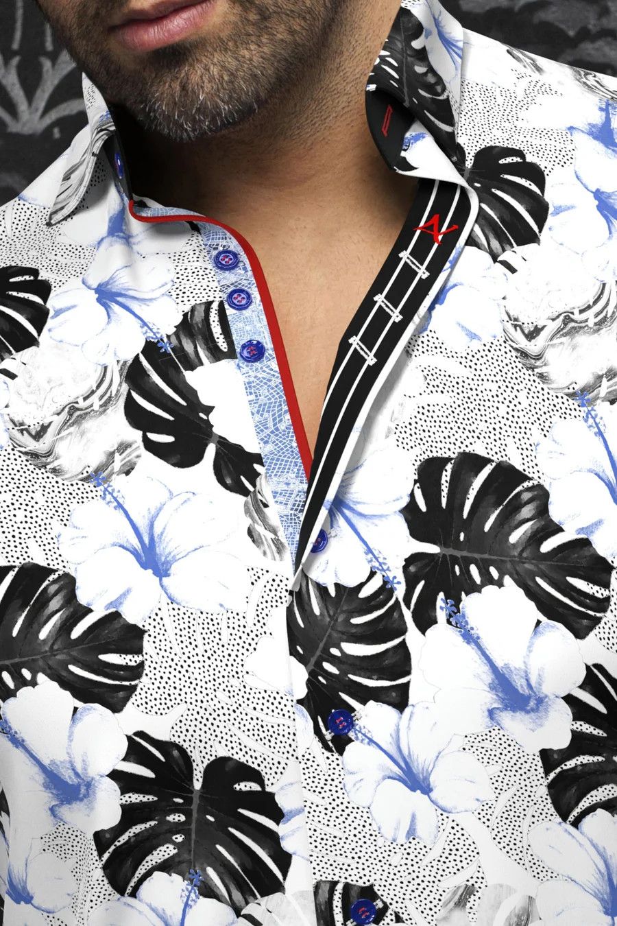 Axel Short Sleeve Shirt , Color: White/Black, Size: 3 (M)