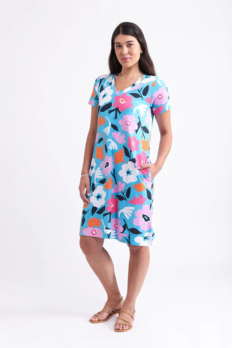 Foil Cotton Dress 7509, Color: Floral, Size: XS