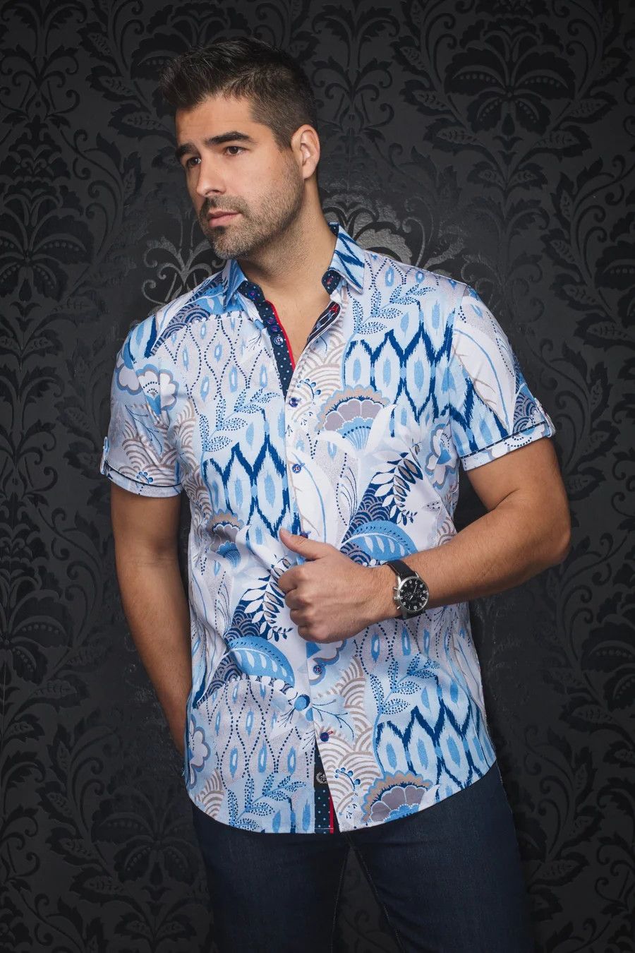 Kyle Short Sleeve Shirt , Color: Lt Blue, Size: 3 M
