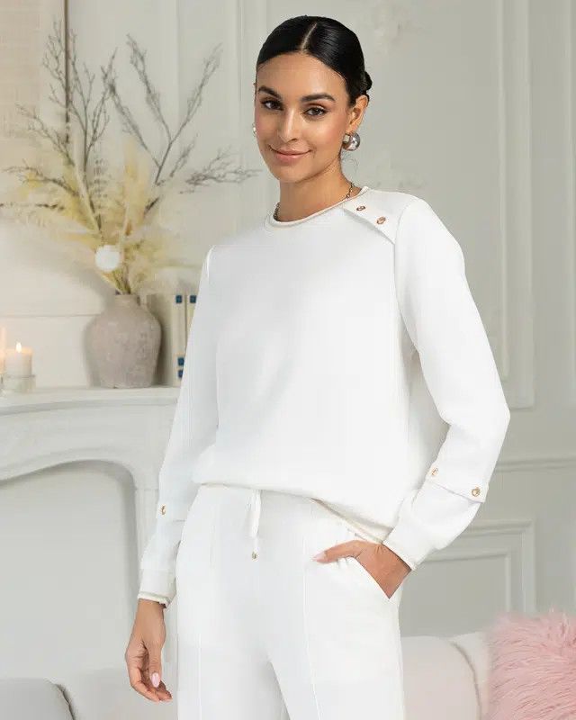 Pull Over EW35202, Color: Cream, Size: S