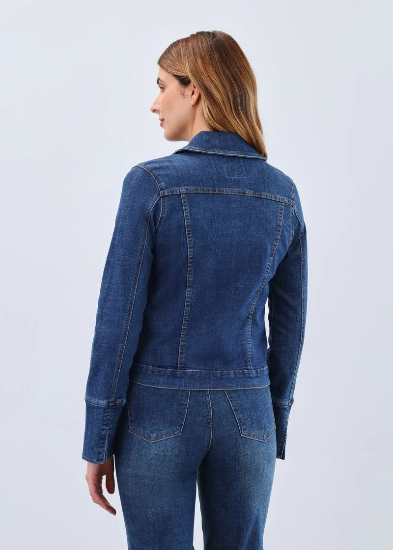 Zip Front Jacket 1193809, Color: Dark Blue, Size: S