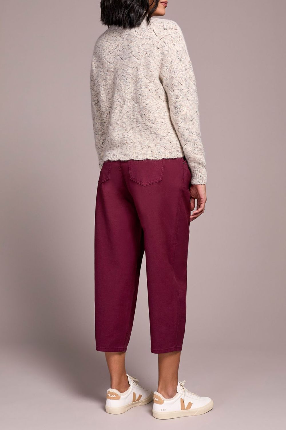 Mock Neck Puff Sleeve High Low Sweater  5943O/5035