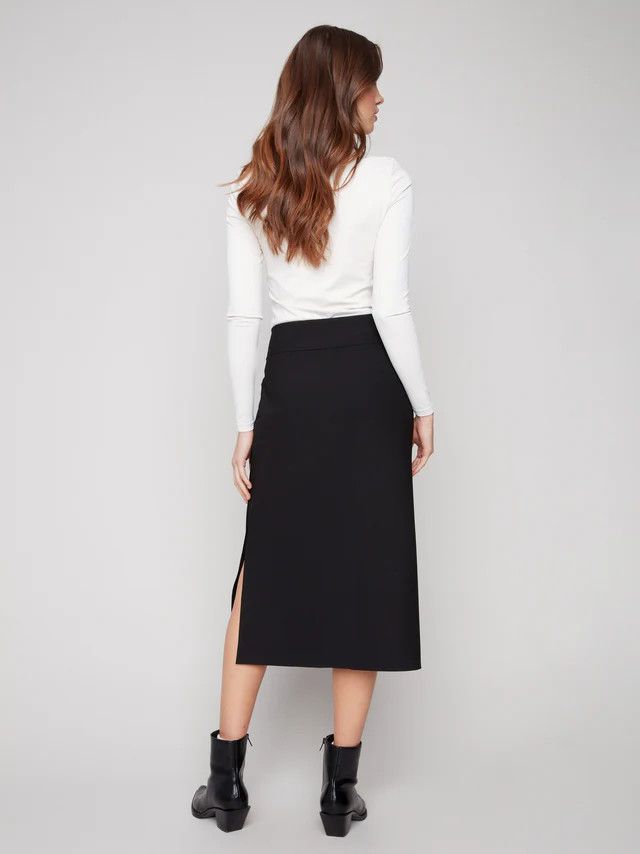 Gutsy Crepe Skirt With Patch Pockets C7076R-049, Color: Black, Size: 4