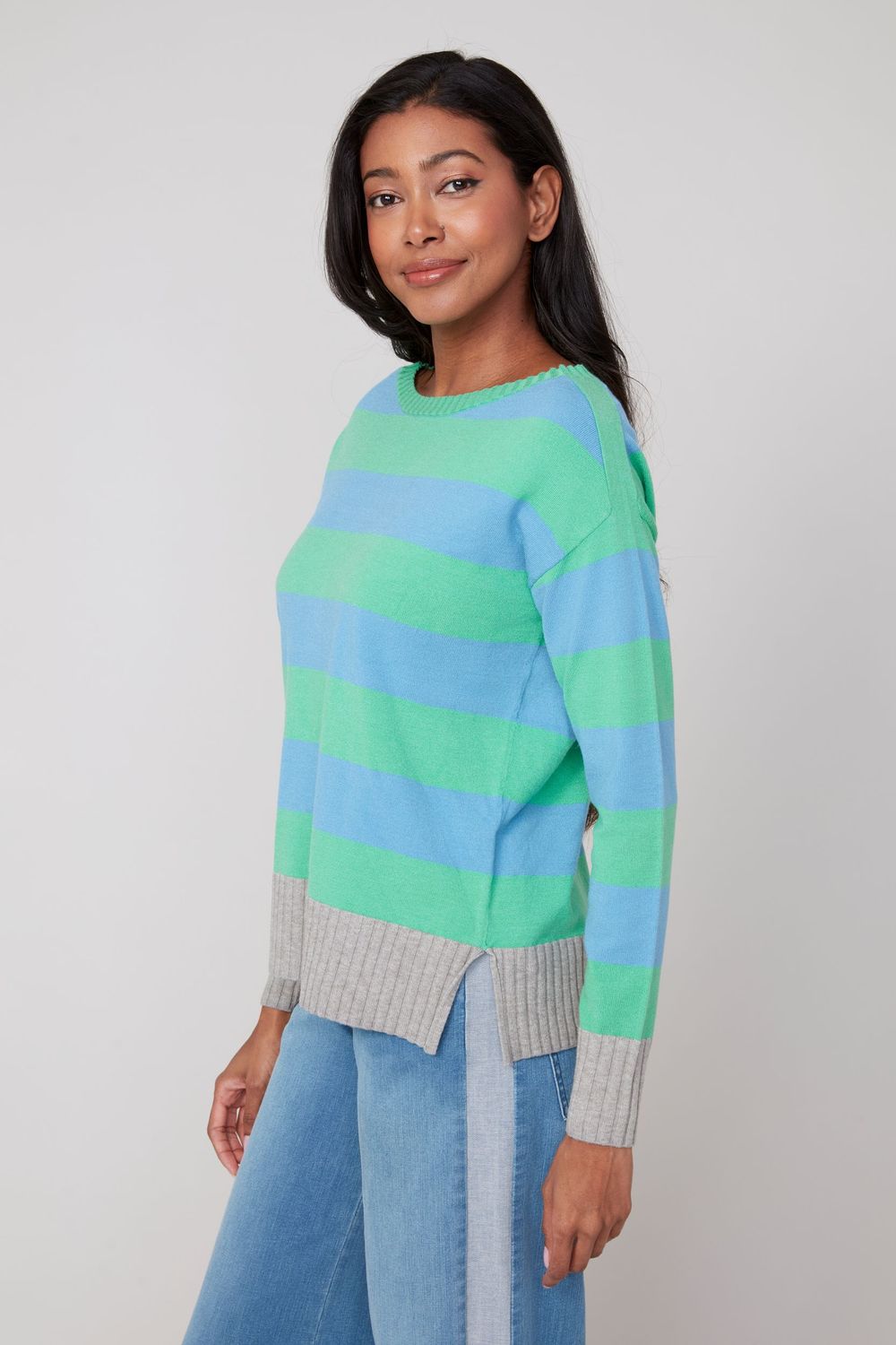 Knit Sweater R6956 4478, Color: Delphinium, Size: XS