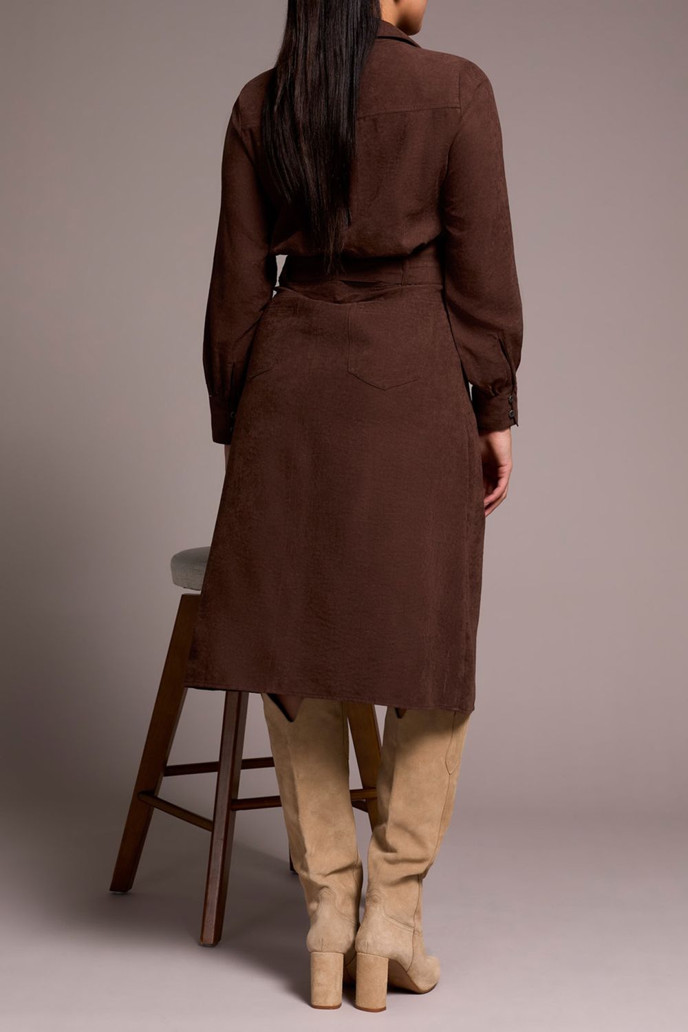 Shirt Dress 6020O/5104, Color: Cocoa, Size: XS