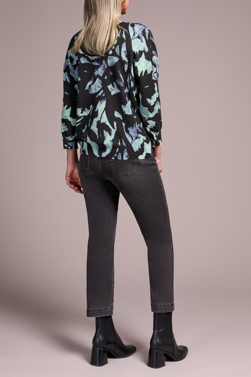 3/4 Sleeve Crew Neck Sweater 2175O/8169, Color: Mint, Size: S