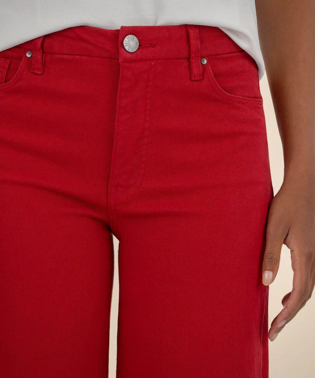 MEG High Rise Wide Leg KG1516ME6, Color: Ruby Red, Size: 4