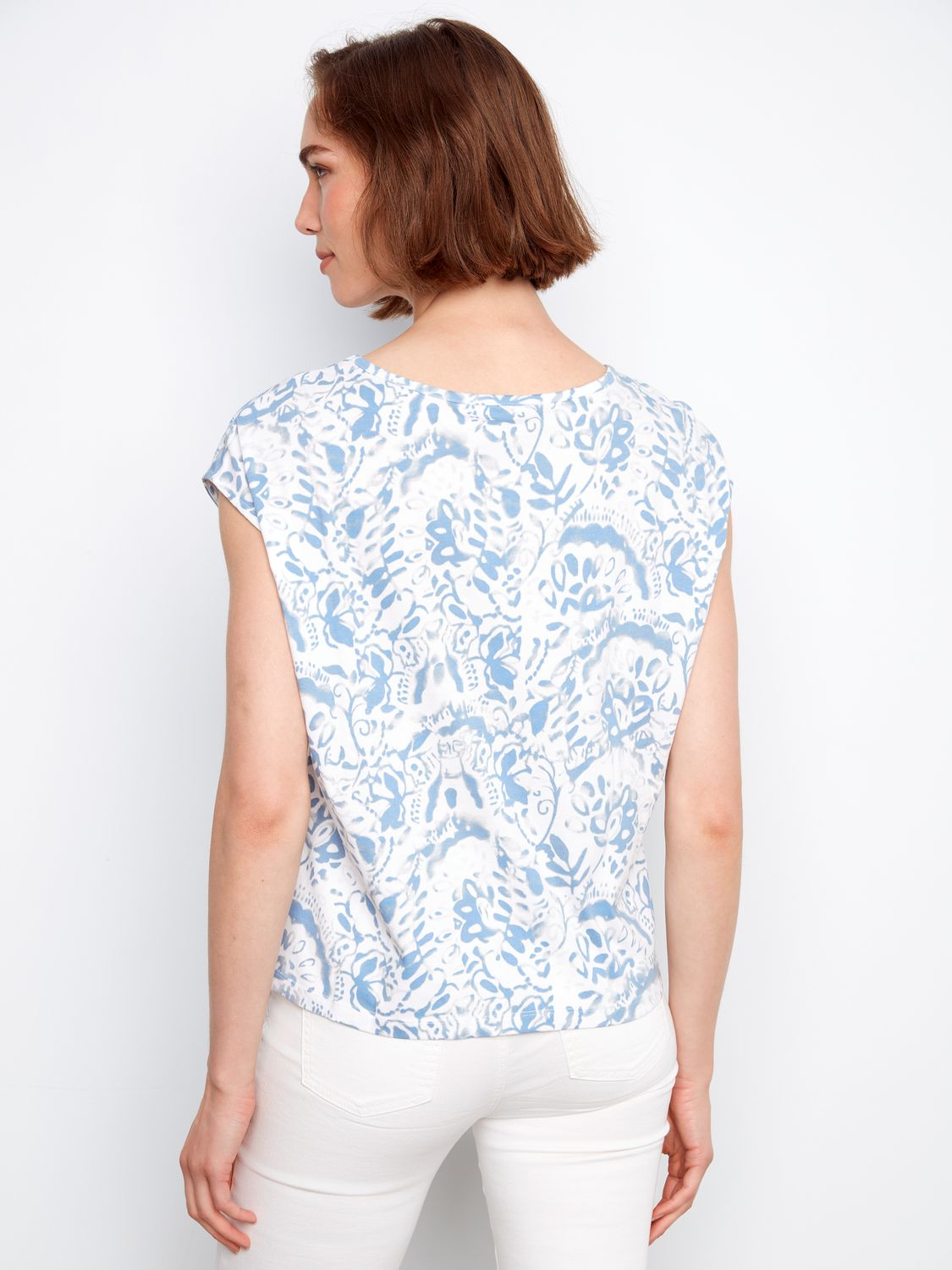 Cap Sleeve Front Knot Top C1301YPK/279B, Color: Mystic, Size: S