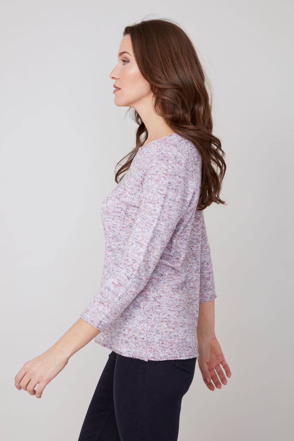 Knit Sweater R6591 4491, Color: Azure Combo, Size: XS