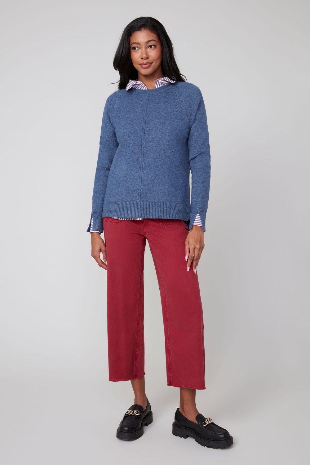 Knit Sweater R6952 4301, Color: Heather Oxford, Size: XS
