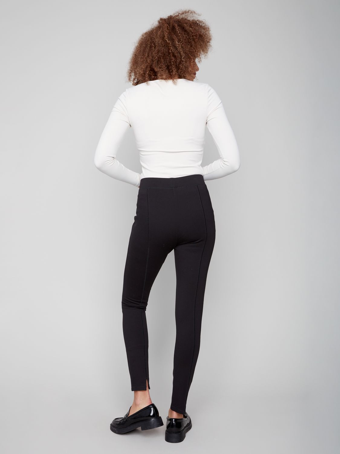 Pull On Pant With Slits &amp; Stitch Detail C5356RR/633B, Color: Black, Size: 2