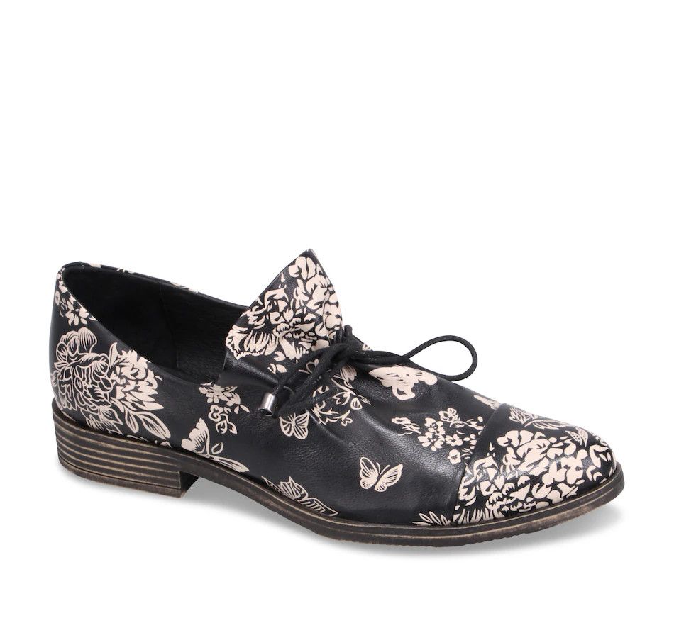 Kotty Leather Shoe , Color: Black &amp; Milk Floral, Size: 37