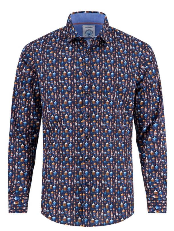 Long Sleeve Bottle Print Shirt 32.001, Color: 604, Size: M