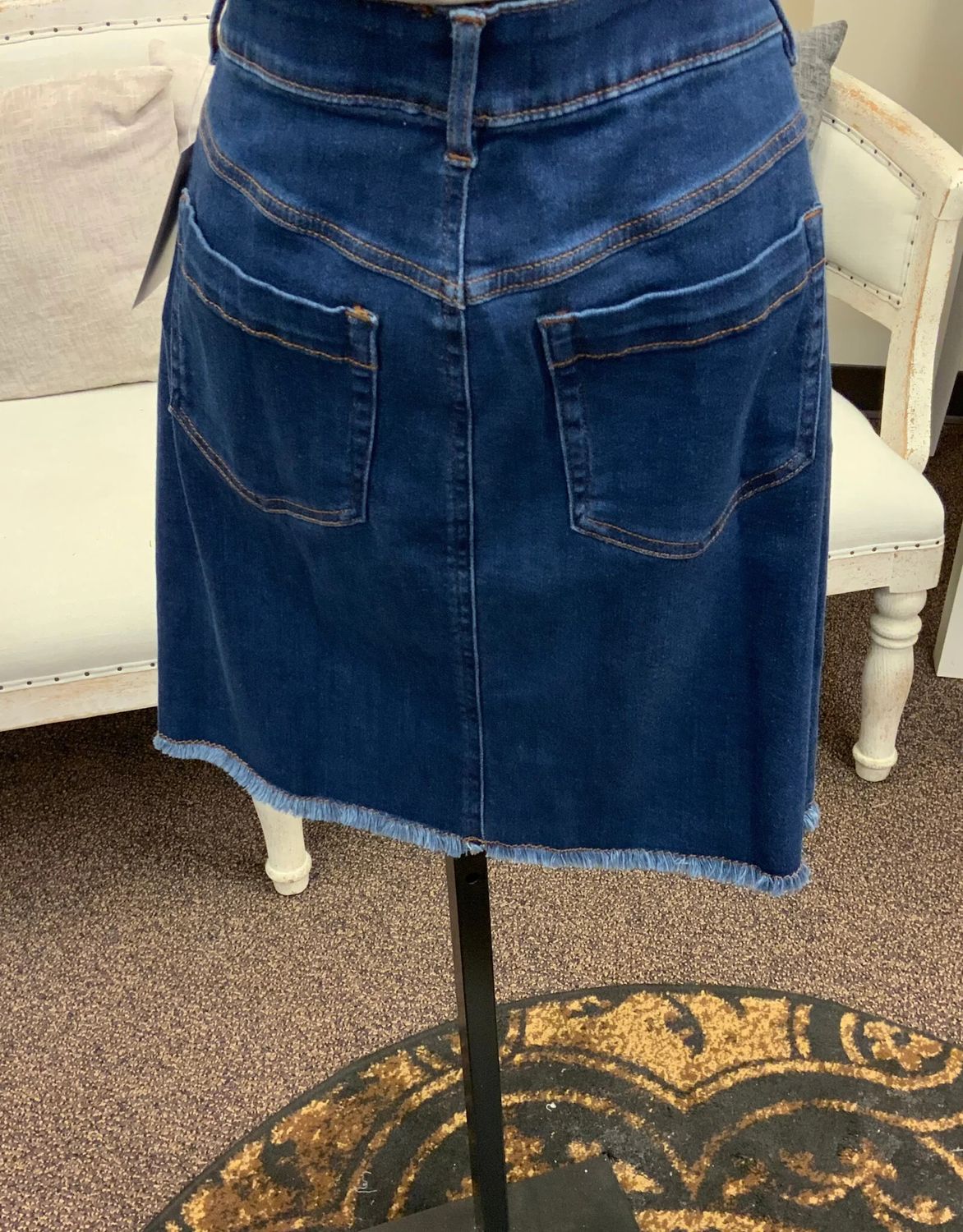 Audrey Pull On Denim Skirt 6051O-5100, Color: Faded Blue, Size: XS