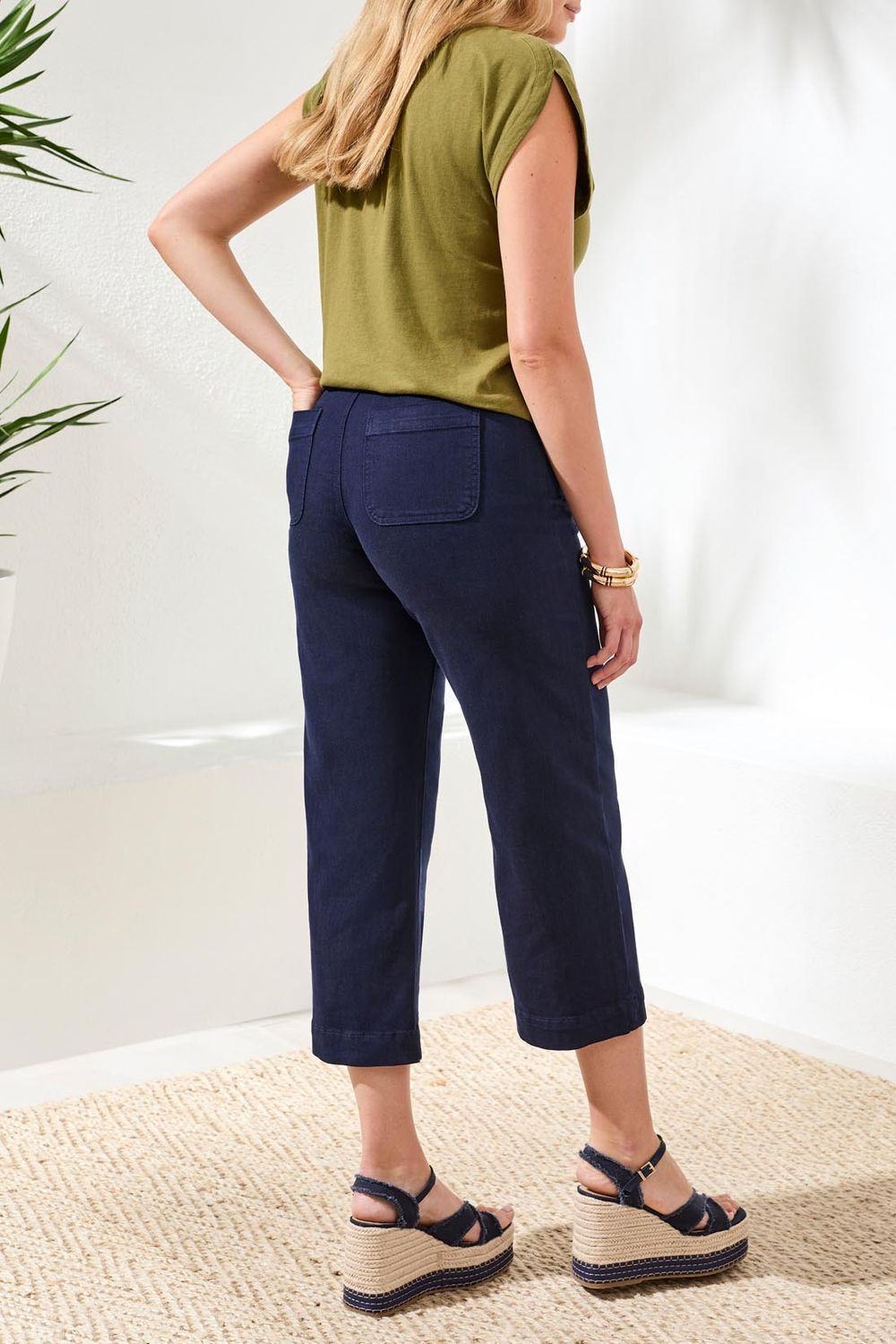 Sophia Crop Palazzo Pant 6148O/5019, Color: Nautical, Size: 4