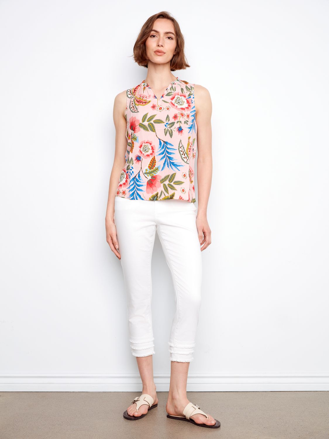 Blouse With Ruffle C4529RR/510B, Color: Gardenia, Size: S