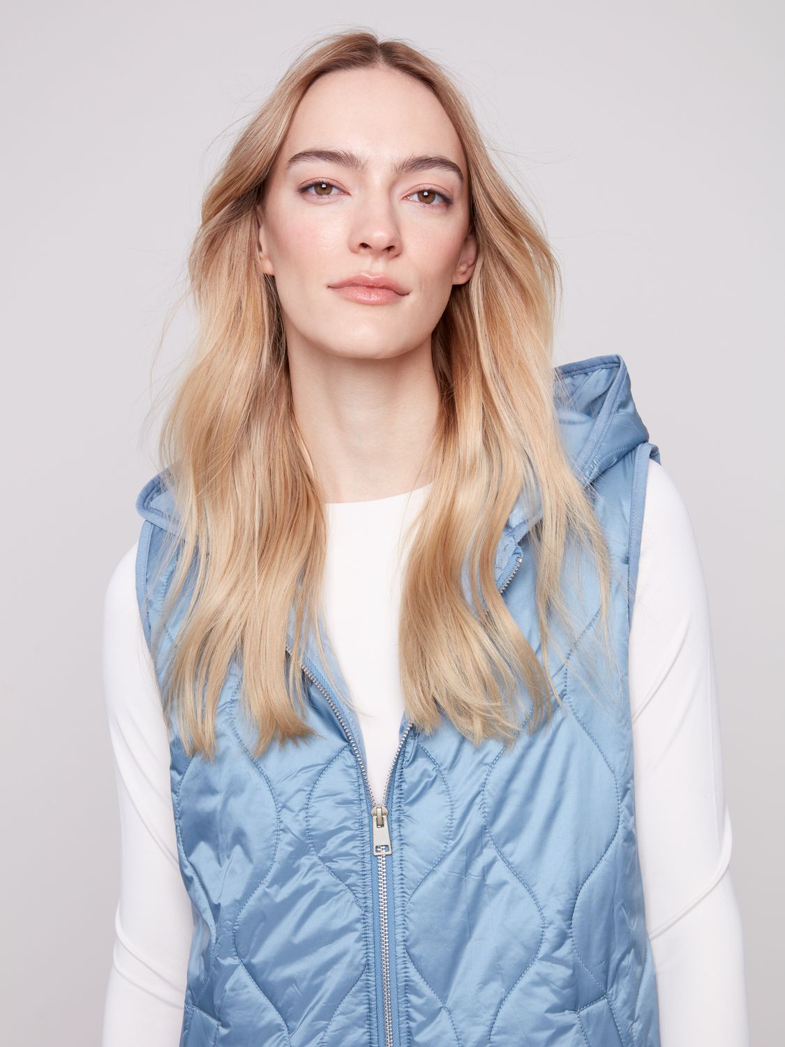 Pearlized Puffer Vest C6365/135B, Color: Oxford, Size: S