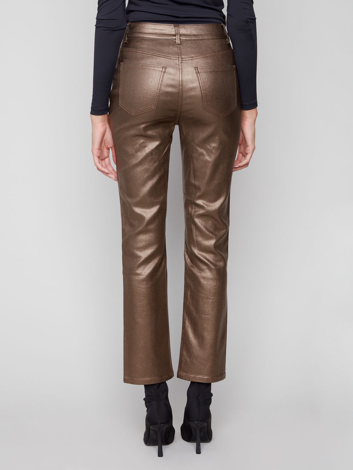 Slim Leg Metallic Twill Pants C5671/080C, Color: Copper, Size: 4