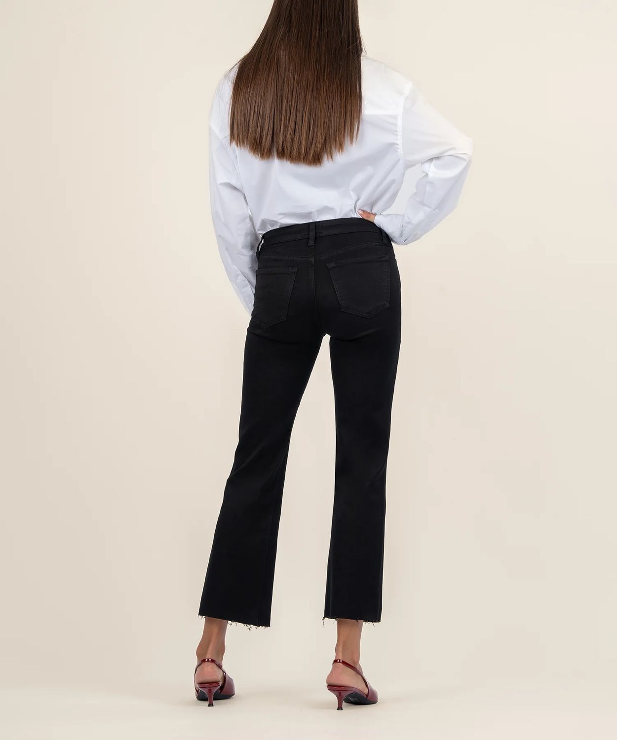 Kelsey Mid Rise Ankle Flare KP1742MA1, Color: Black, Size: 4