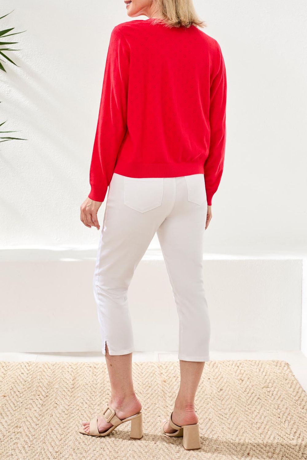 Cardigan With Pearl Buttons 6102O-5172, Color: Rouge, Size: S
