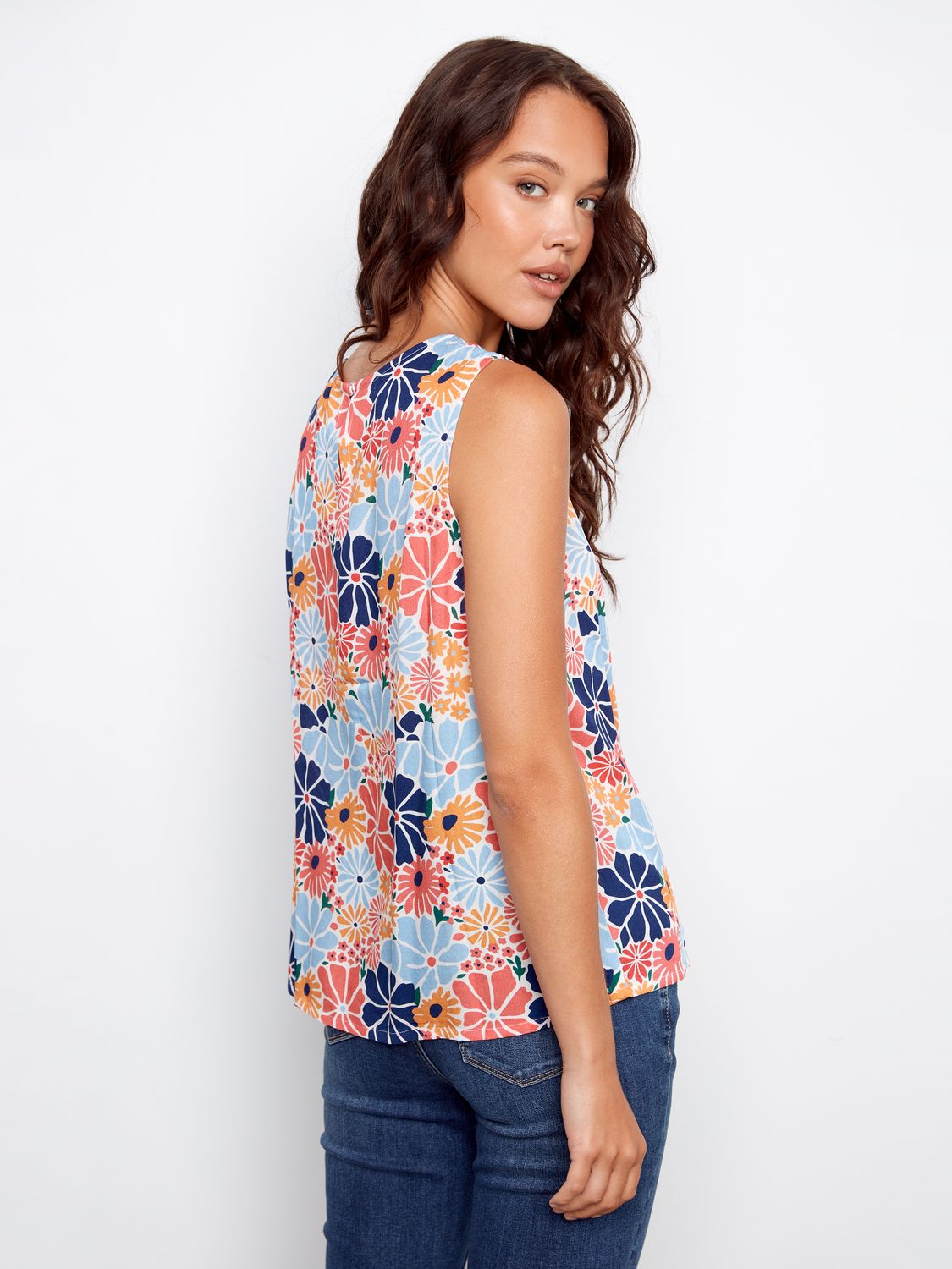 Sleeveless Blouse C4512RR/808B, Color: Retro, Size: S