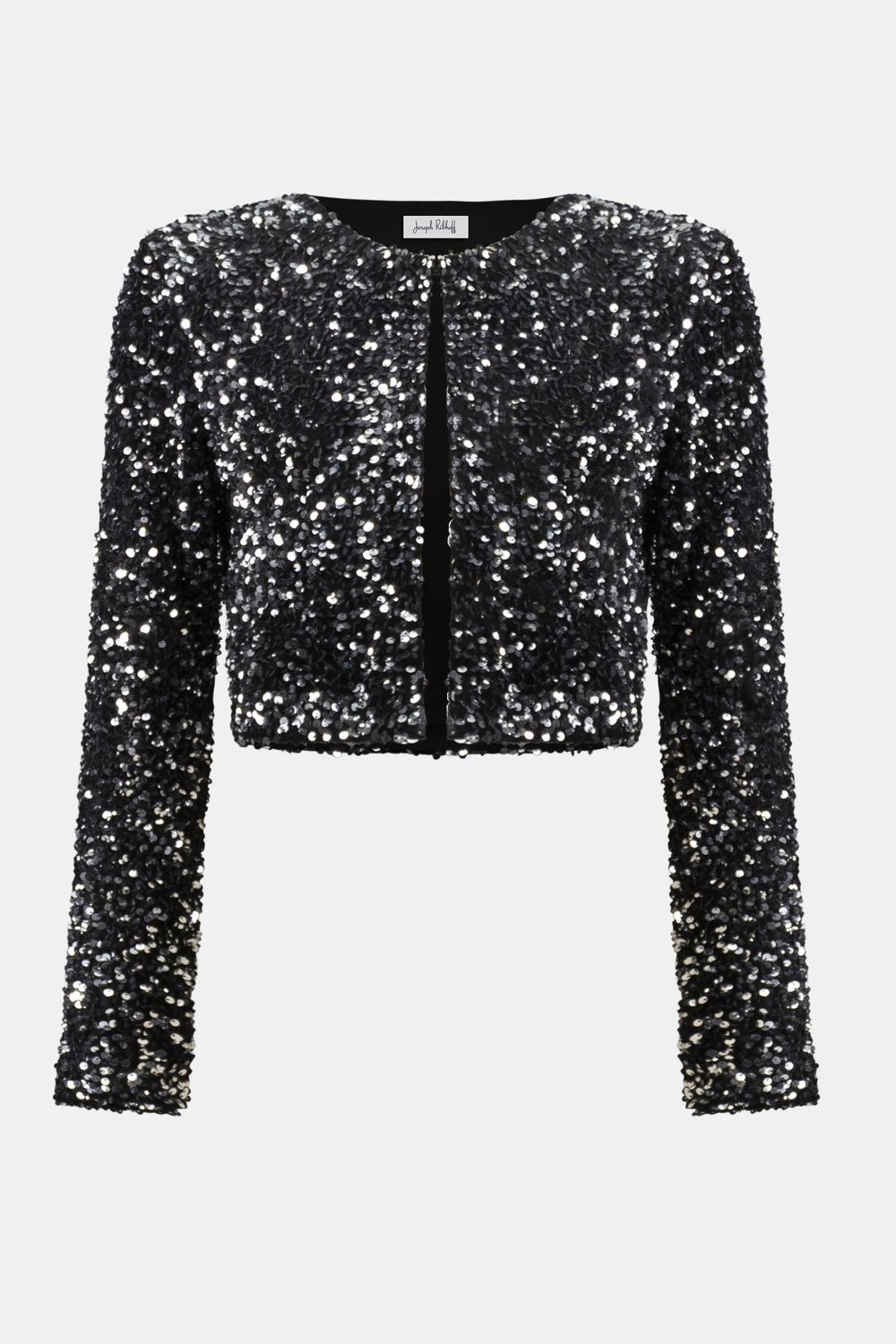 Sequined Velvet Cropped Cover-Up 254930, Color: Black/Silver, Size: S