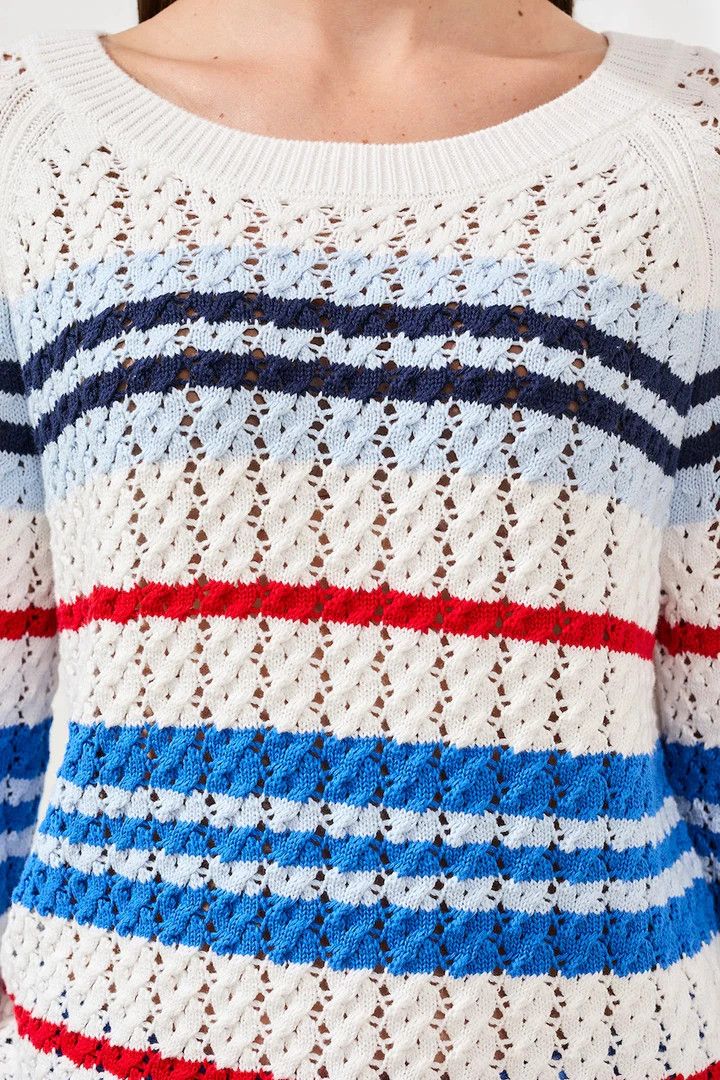 Striped Sweater 3032O-576, Color: Royal, Size: S