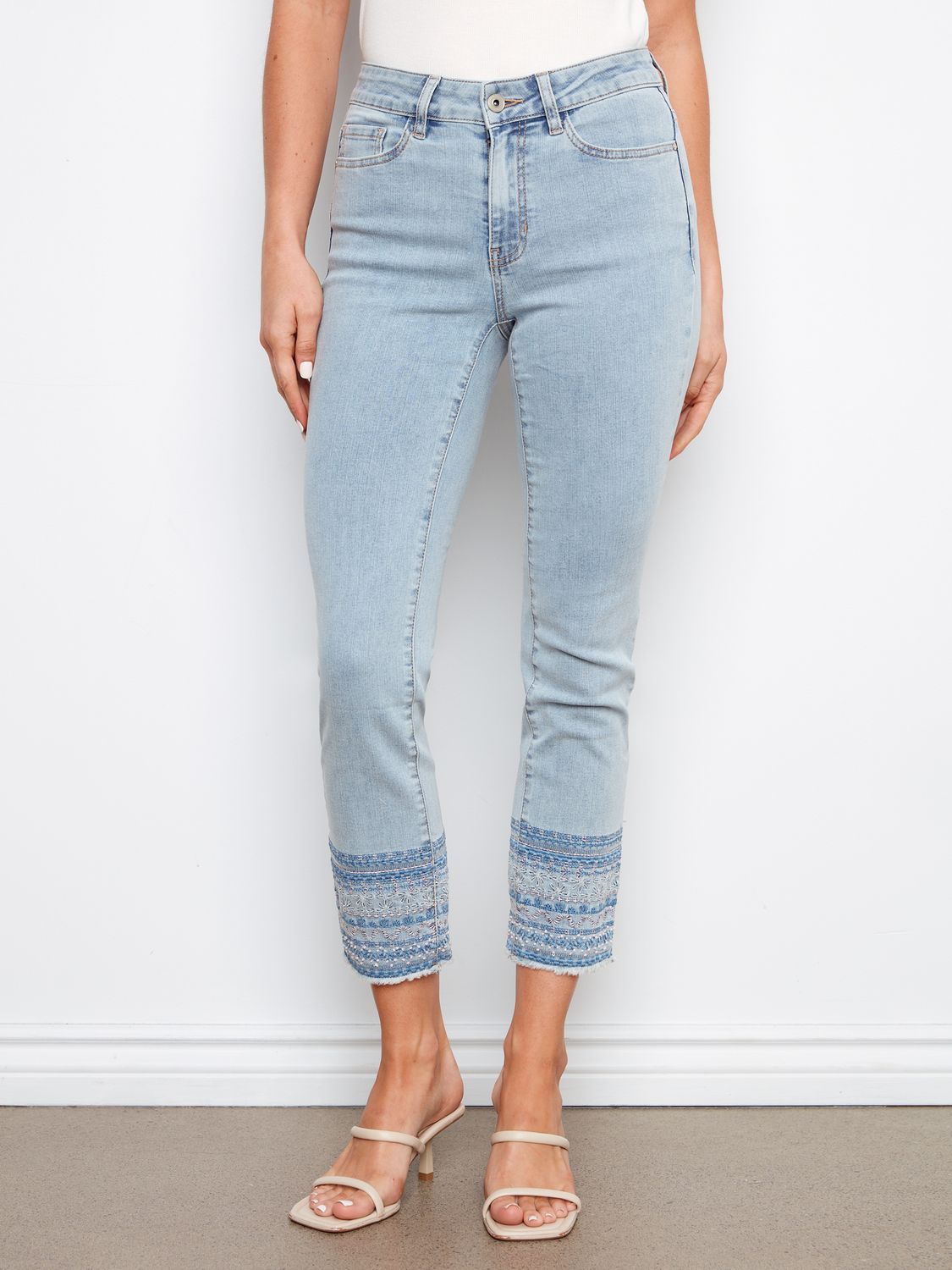 Denim Pant With Embroidery C5640R/431A, Color: Lt Blue, Size: 2