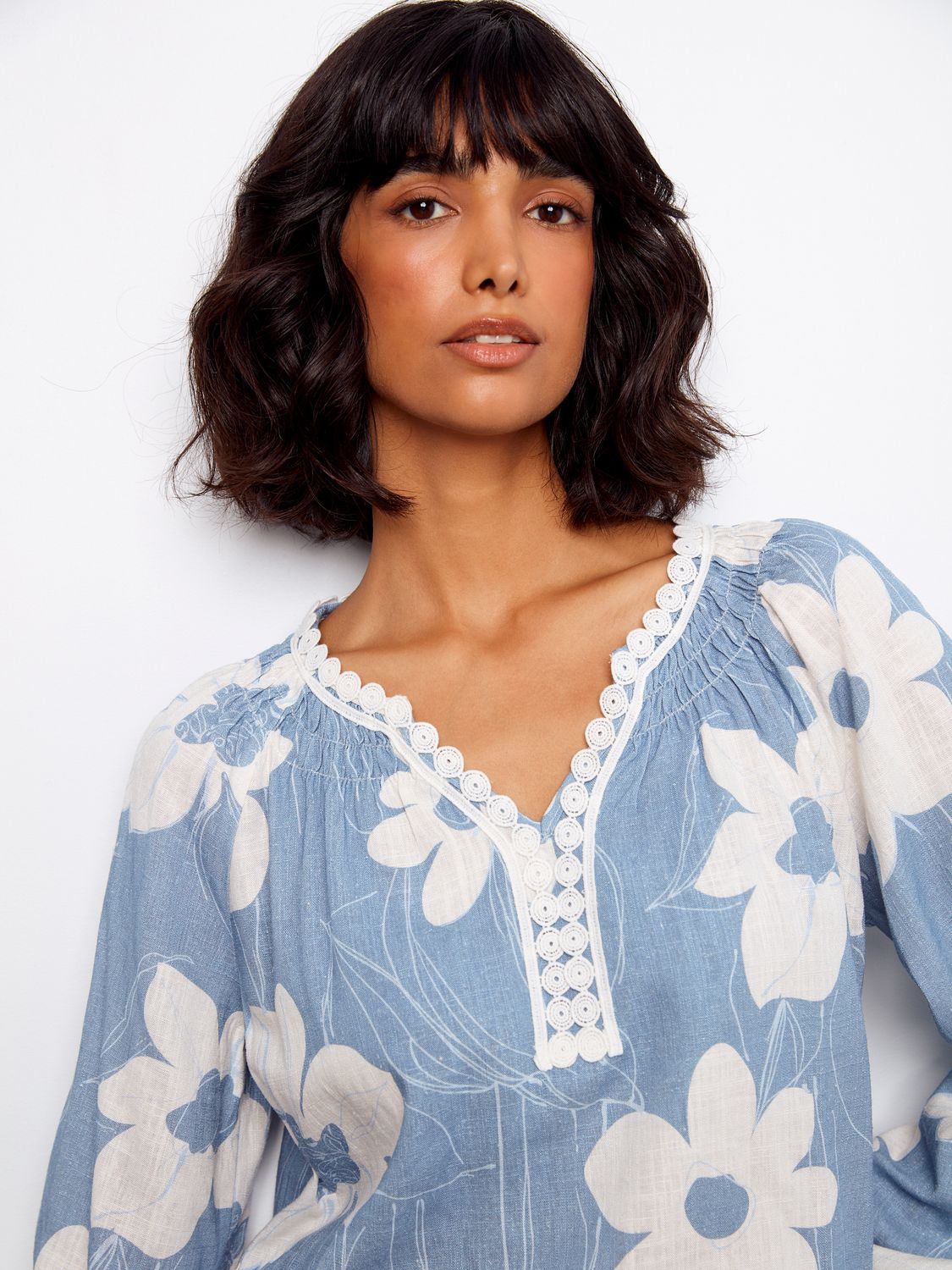 Raglan Sleeve Blouse C4602R/787A, Color: Waterlily, Size: XS