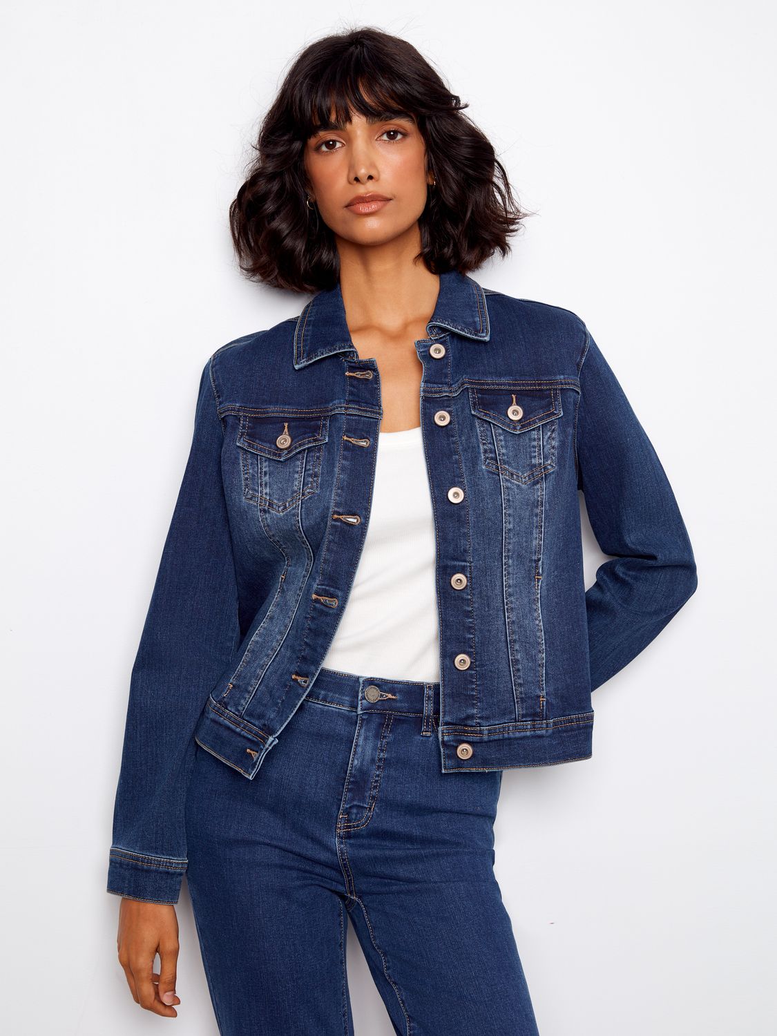 Stretch Denim Jacket C6302TT/431A, Color: Bella, Size: XS
