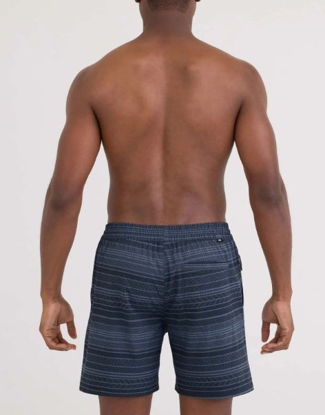Sea to Shore 2 In Volley 6" Short 26S13B6, Color: Agitated Stripe, Size: S