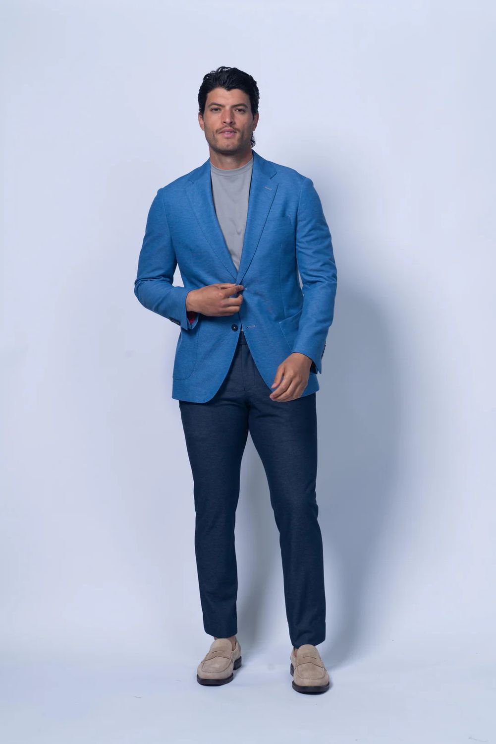 Barrie Stretch Knit Jacket , Color: Cobalt Blue, Size: 42R