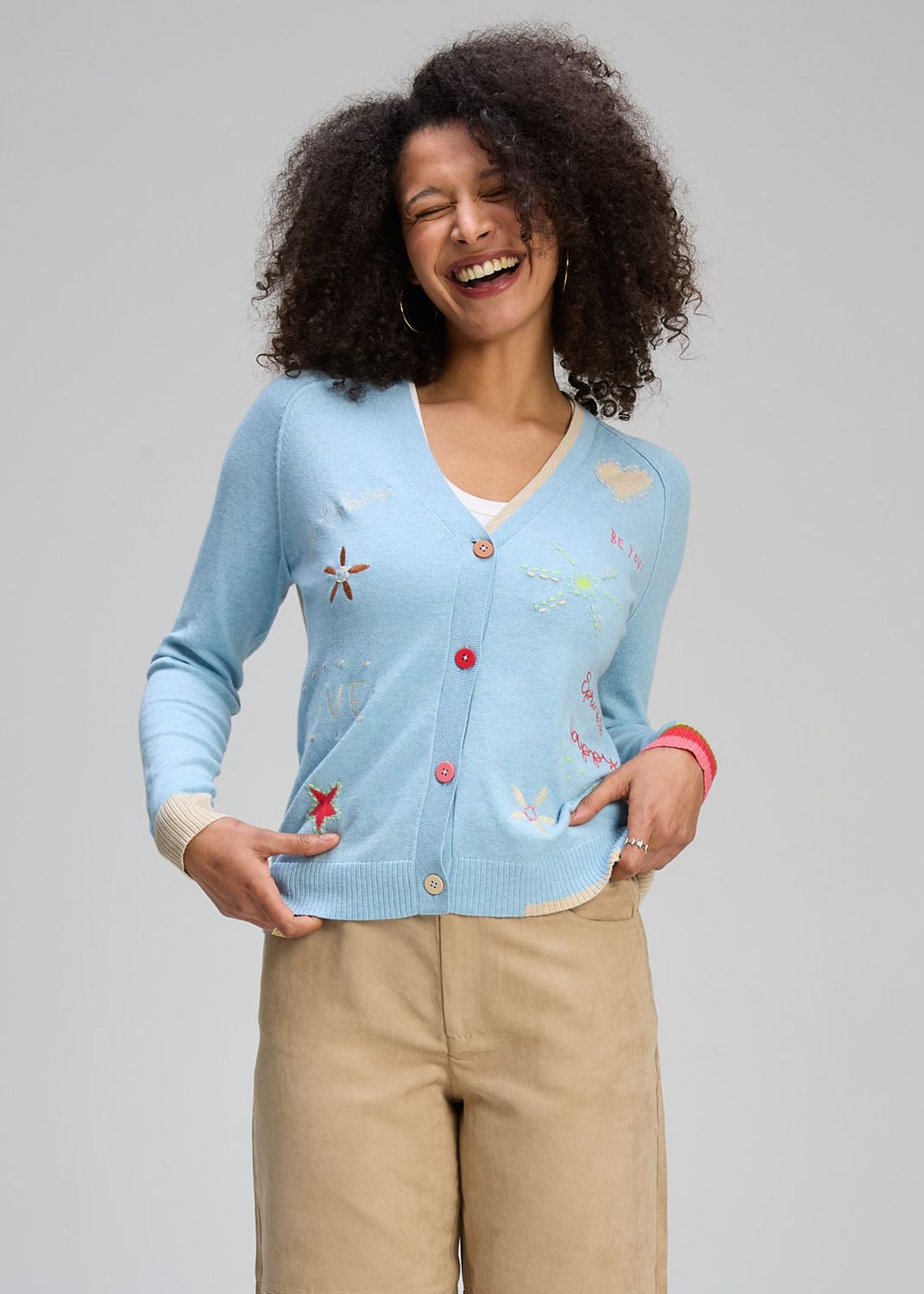Good Vibes Cardi ZP8435U, Color: Sky, Size: XS