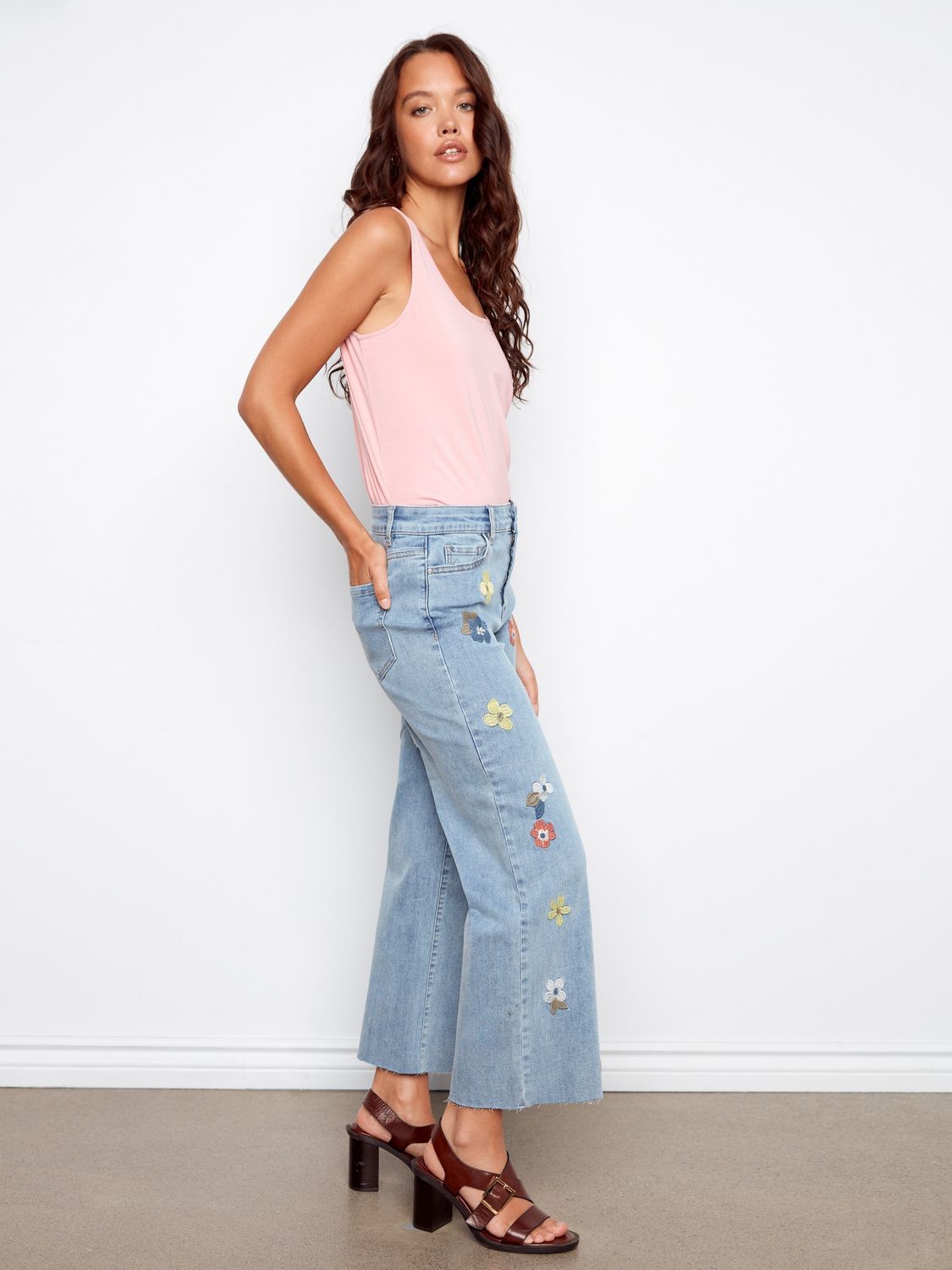 Embroidered Wide Leg C5744/431A, Color: Lt Blue, Size: 2