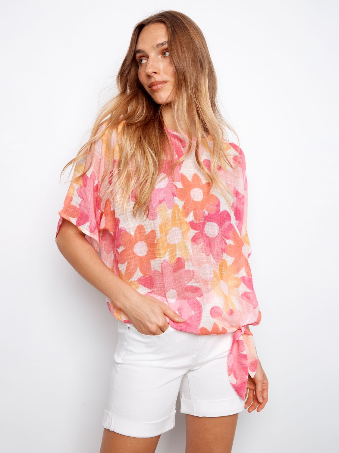 Cotton Gauze Blouse C4403DD/274C, Color: Dandy, Size: XS