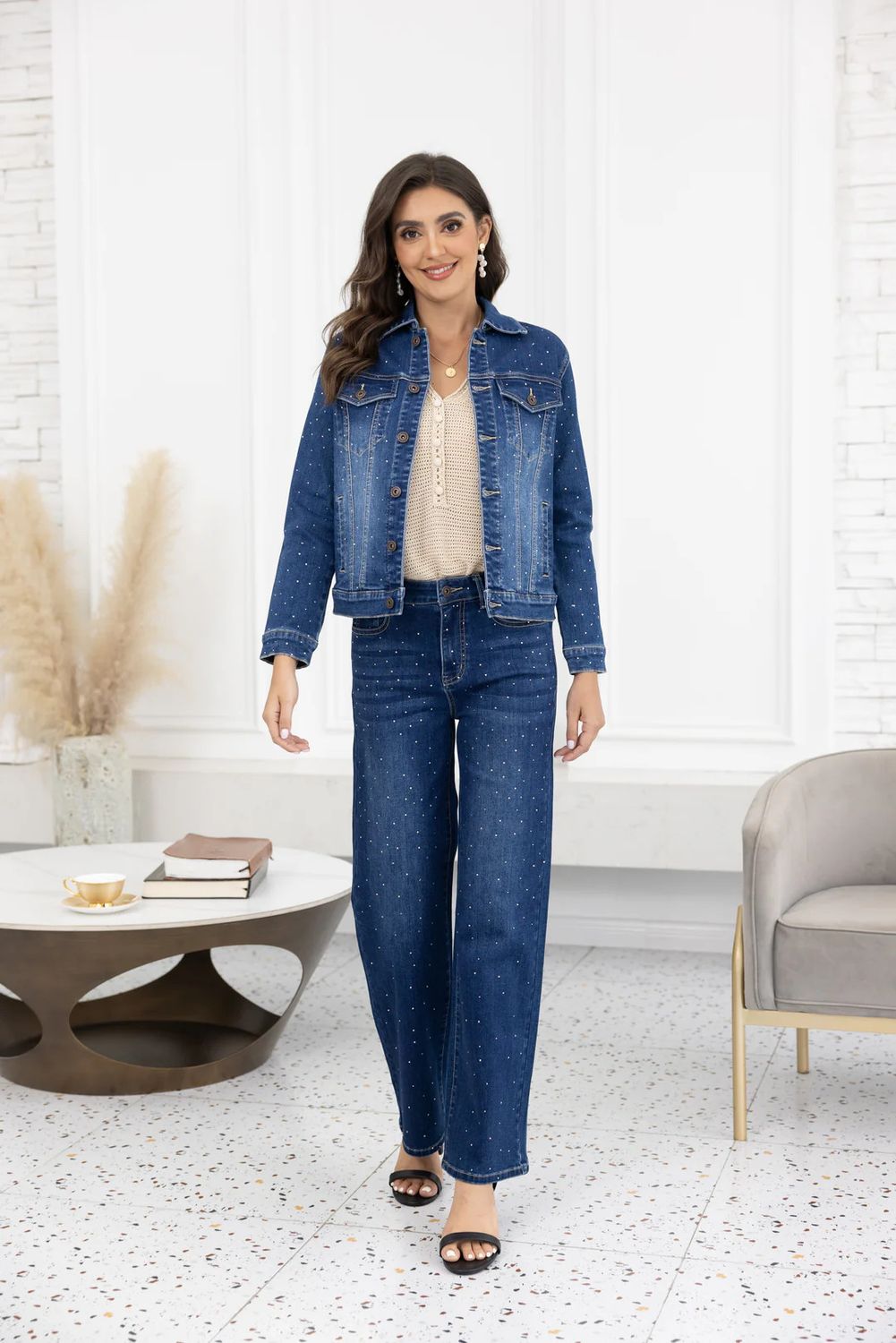 Denim Diamond Jacket JD-29, Color: Dark Wash, Size: S