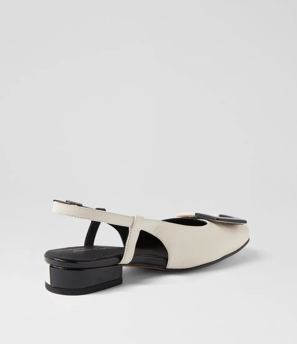 Brookies Leather Slingback, Color: Black/Ivory, Size: 36