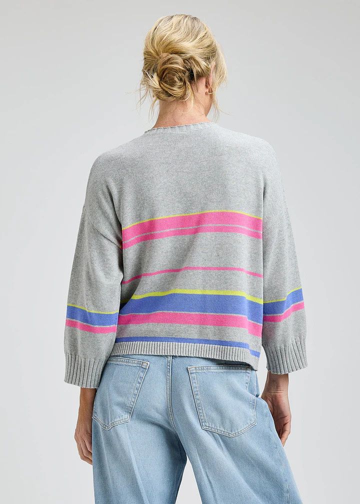 Crop Stripe Sweater ZP8423U, Color: Marl, Size: XS