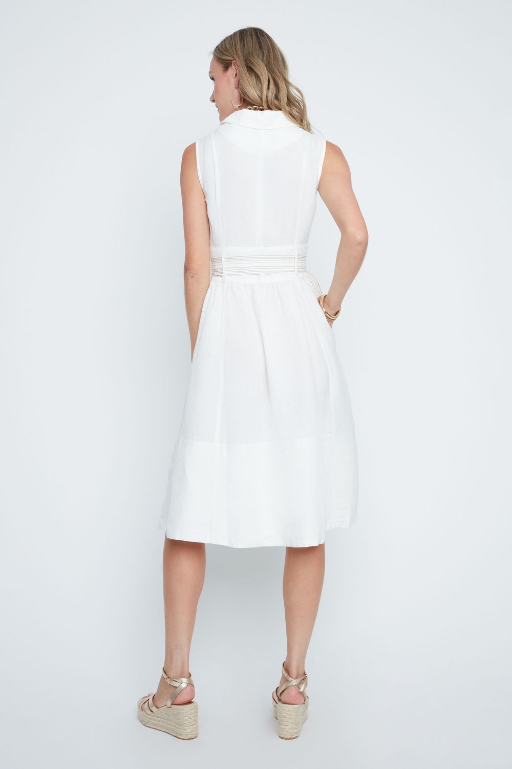 Woven Dress R4364/E3075, Color: Cream, Size: 4