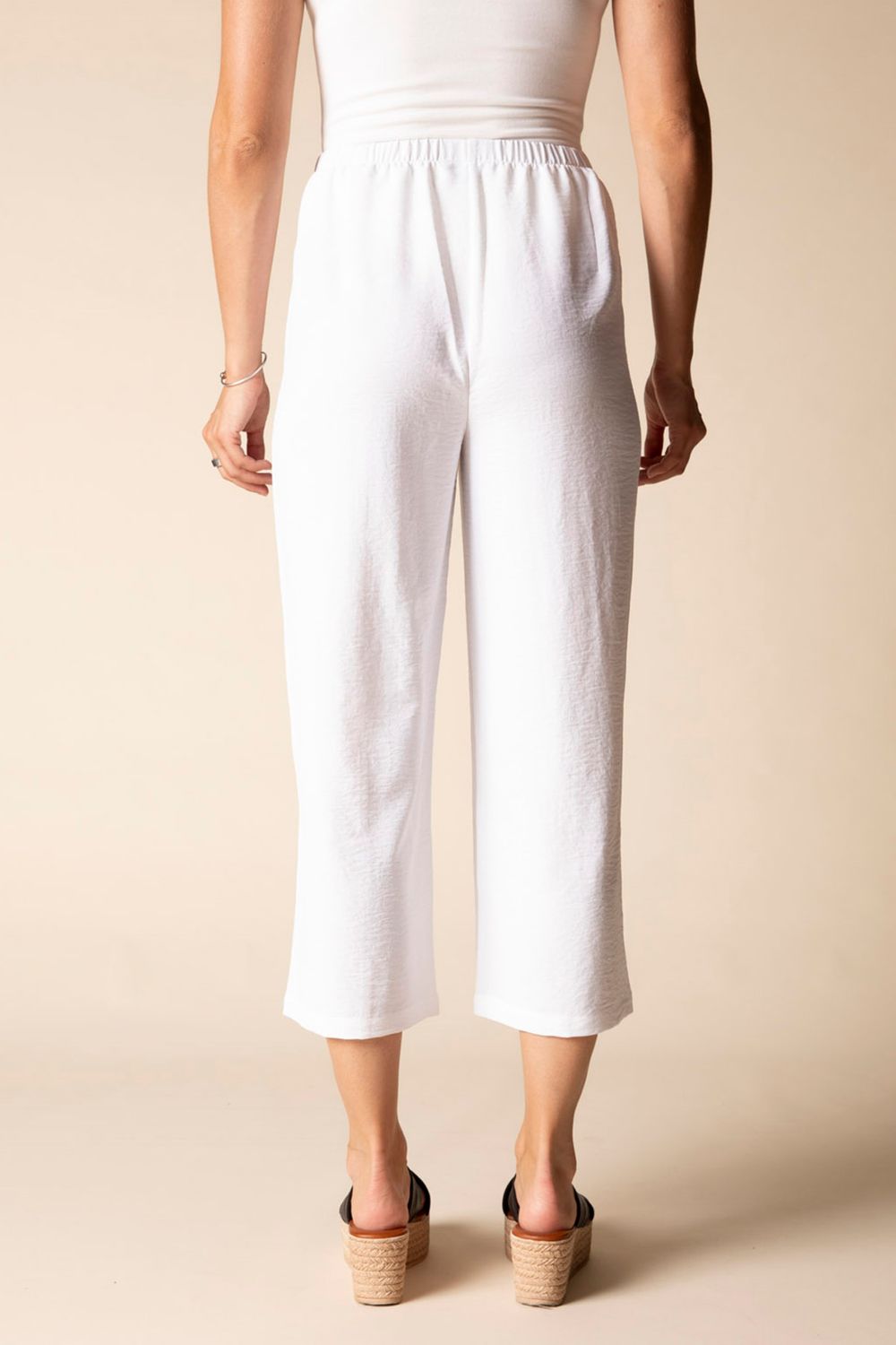 Shirred Crop Pant H30661, Color: Black, Size: XS