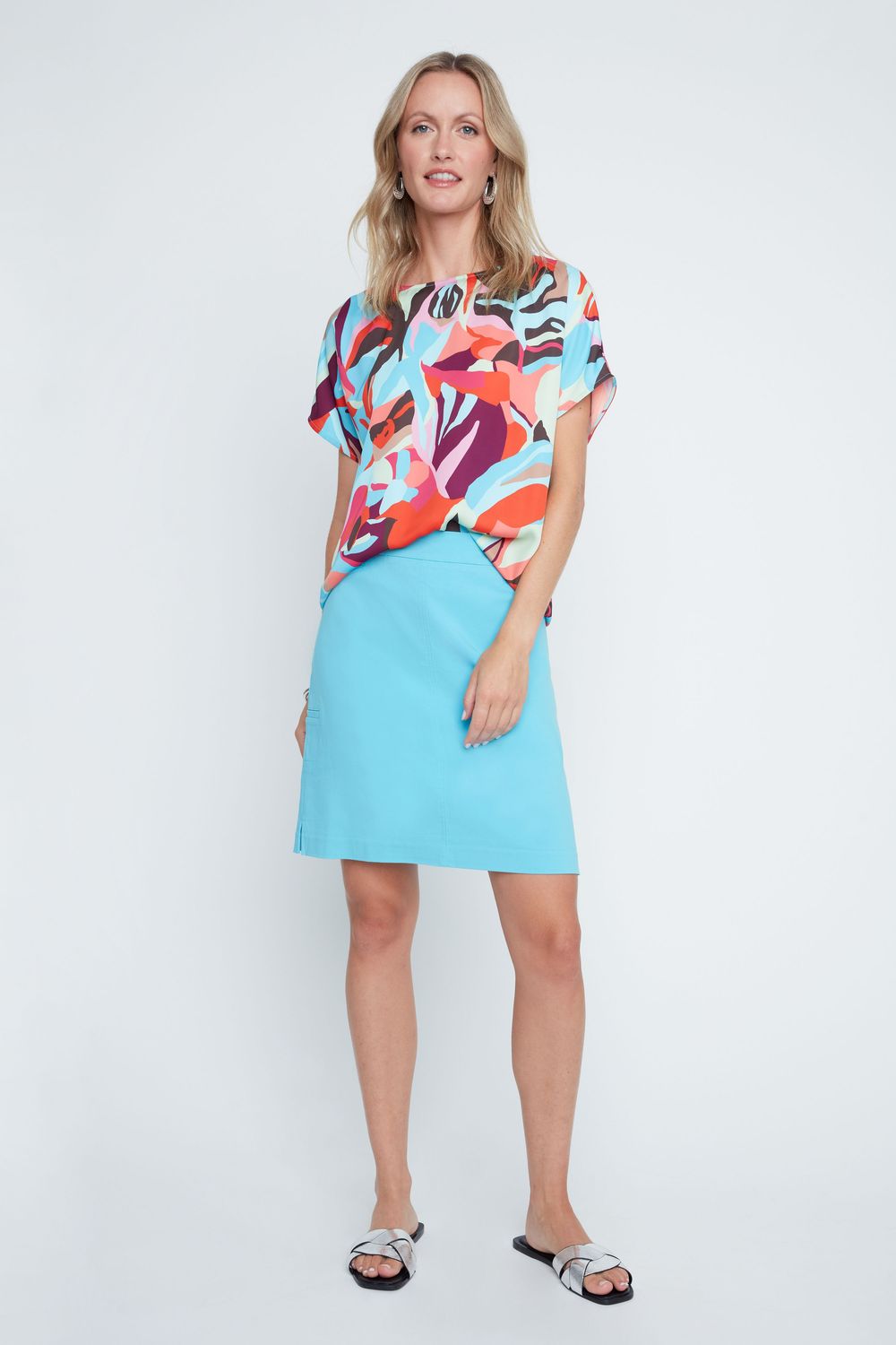 Woven Blouse R5242/465, Color: Orange Com, Size: XS