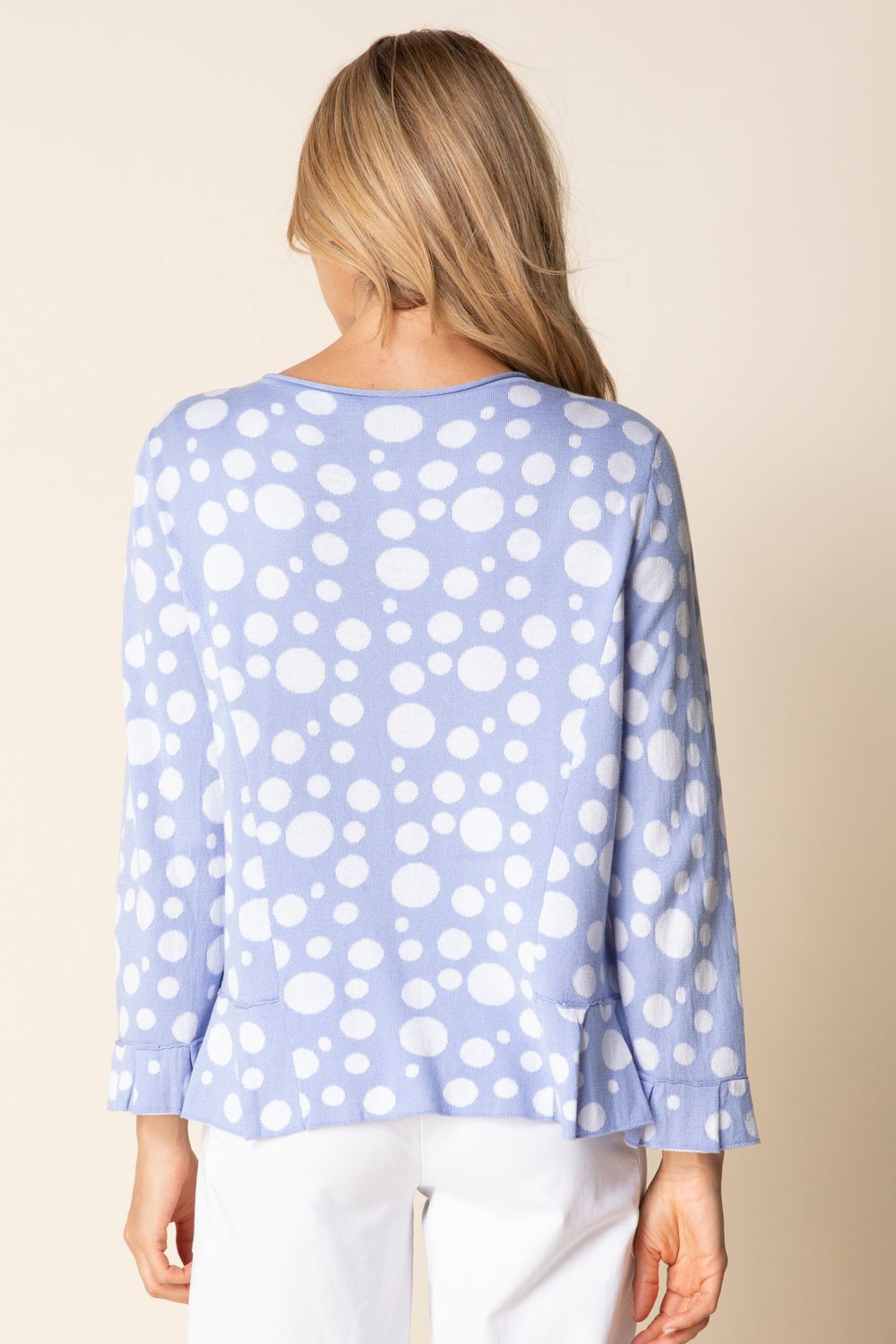 Dot Cardigan H88225S6, Color: Cornflower, Size: XS