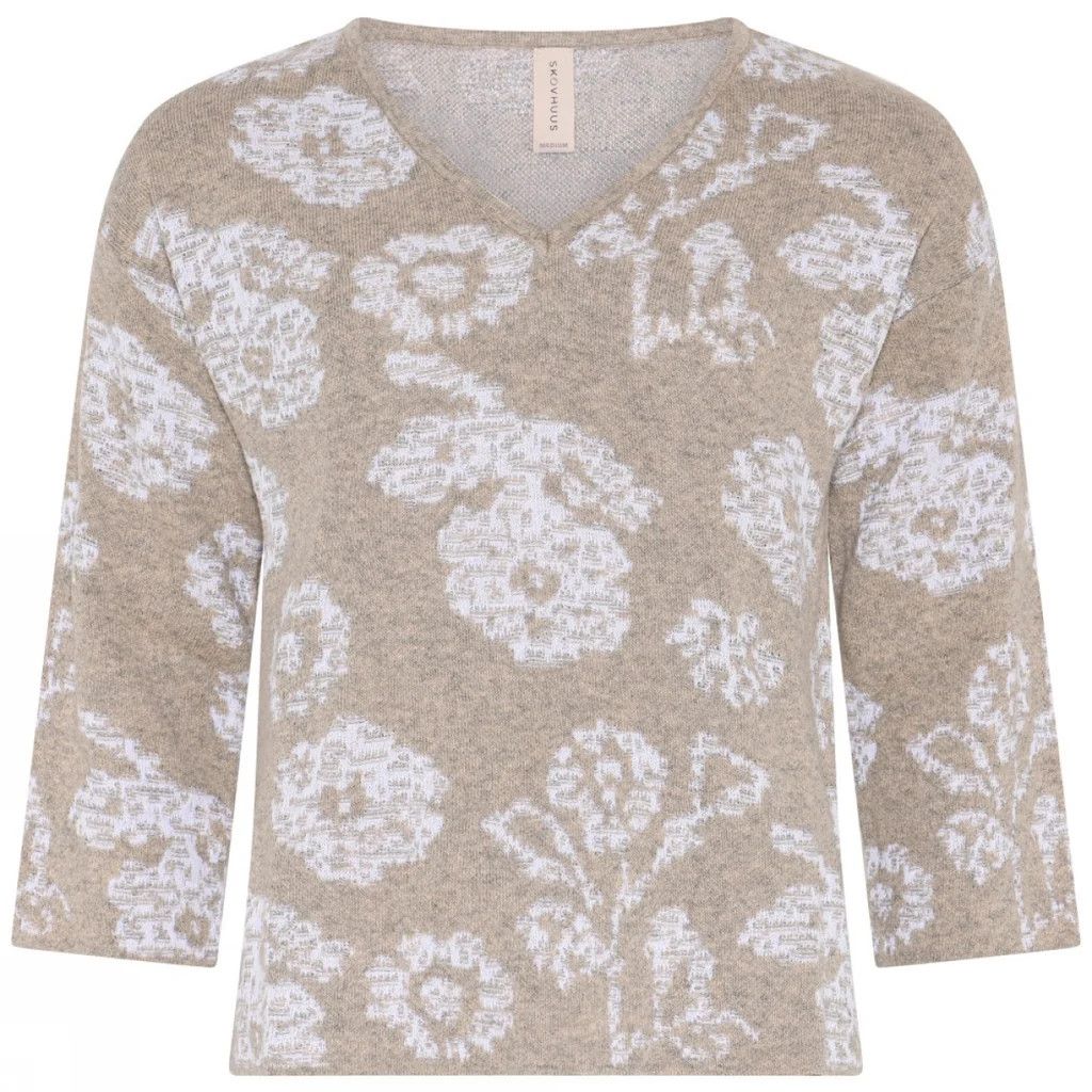 Floral Jacquard 4123, Color: Bark Beige, Size: S