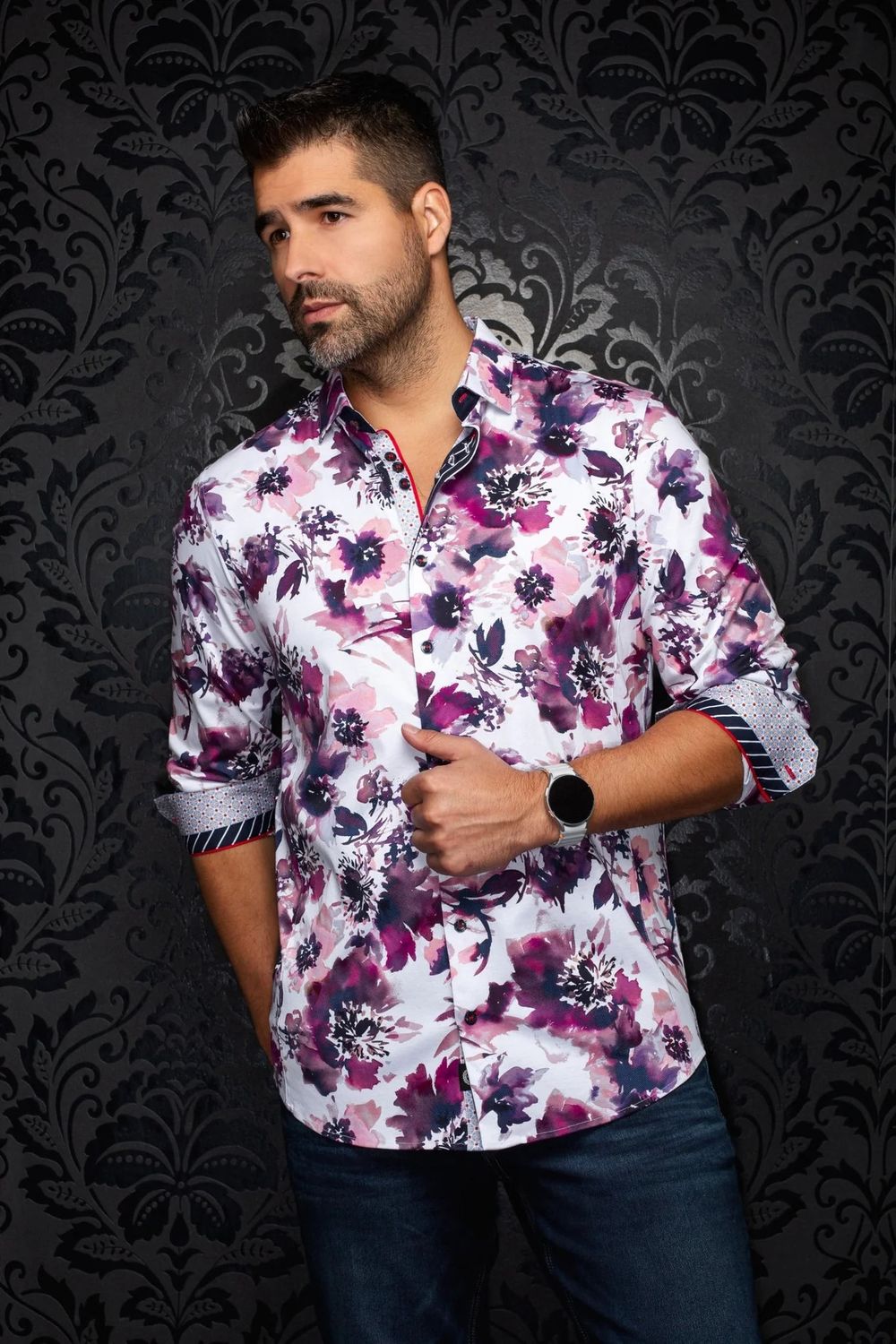 Carnac Stretch Shirt , Color: Beet, Size: Large (4)