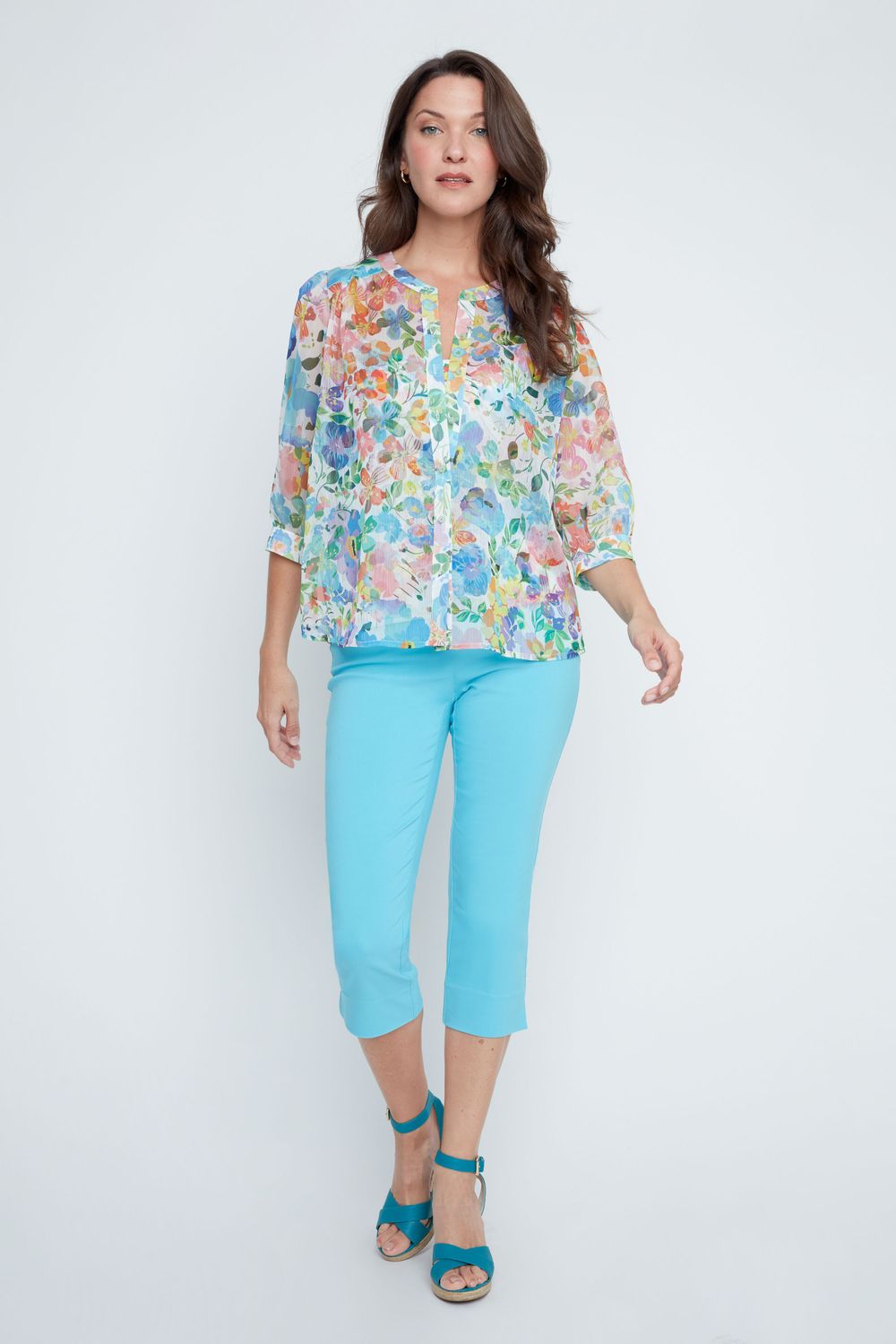 Woven Blouse R5239/110, Color: Ocean Combo, Size: XS