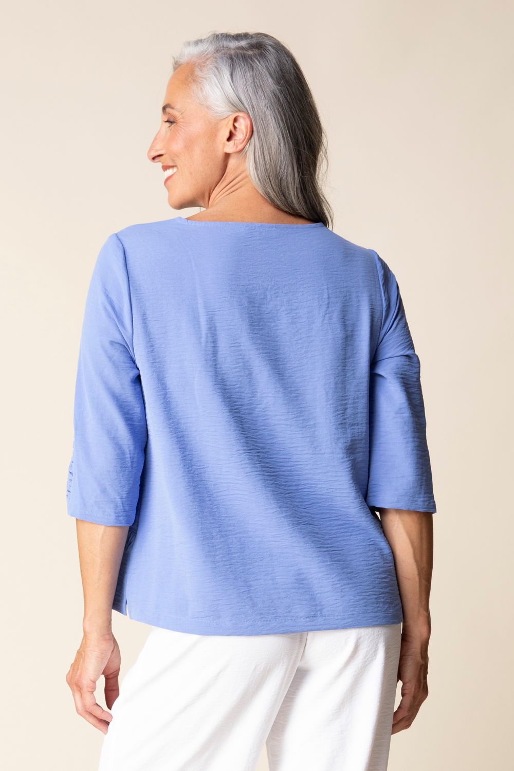 Perfect Shirred Pullover H30657, Color: Bluebell, Size: XS