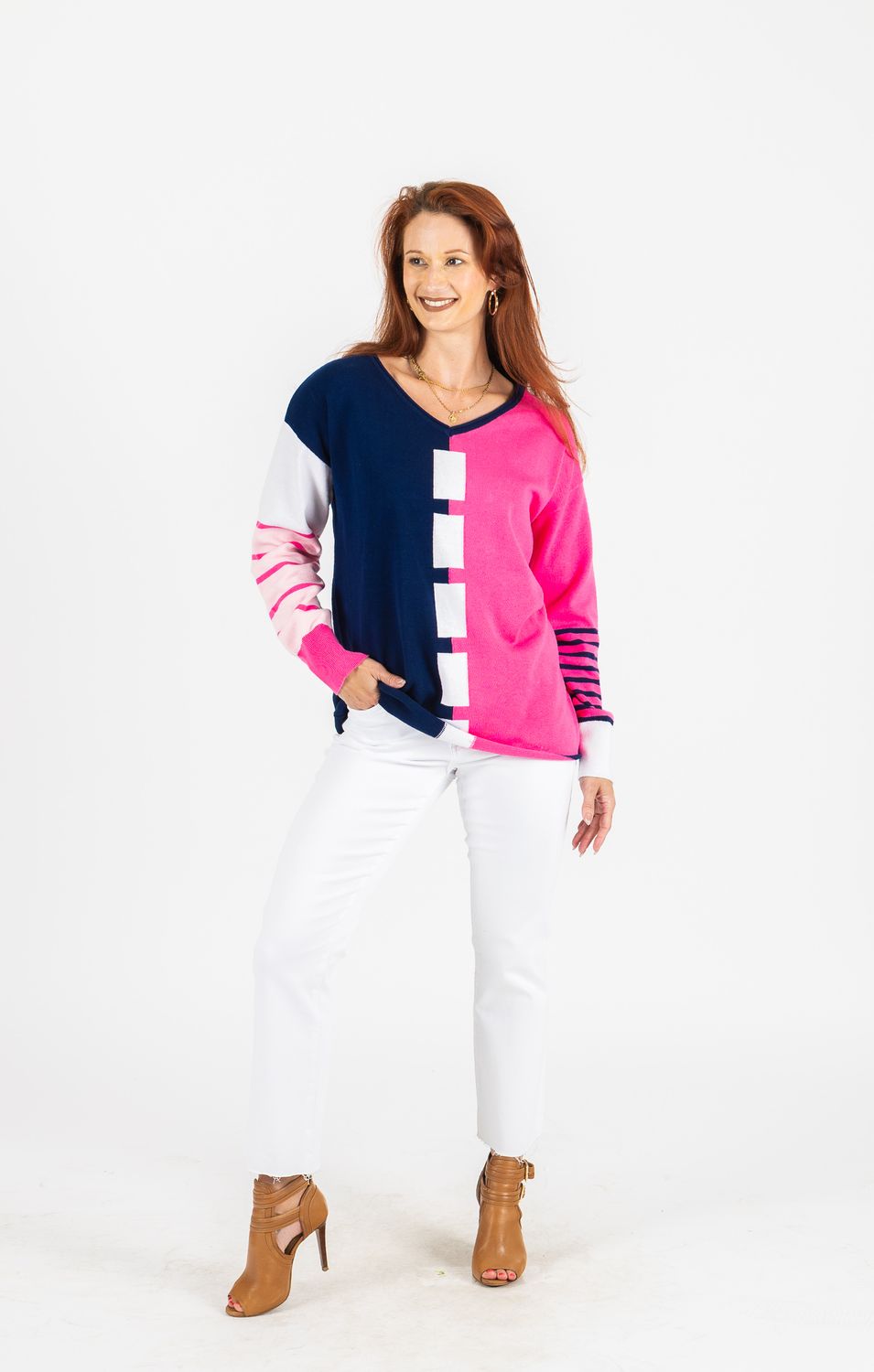 Pullover 261525, Color: Pink Navy, Size: S