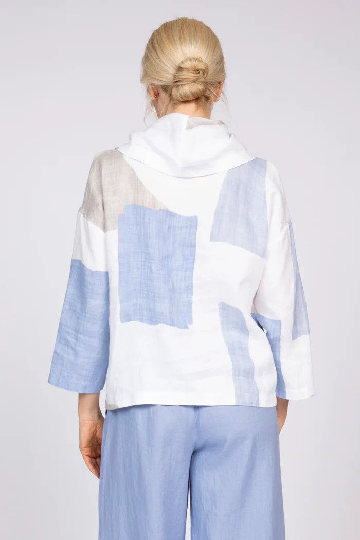 Coastal Colorblock Stay Centered Cowl L262136, Color: Blue, Size: XS