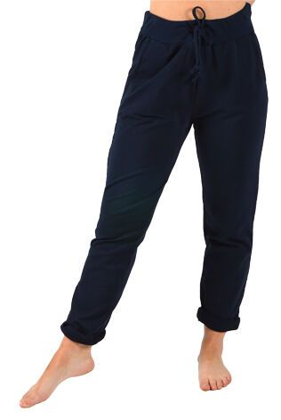 Navy Rolled Cuff Pants