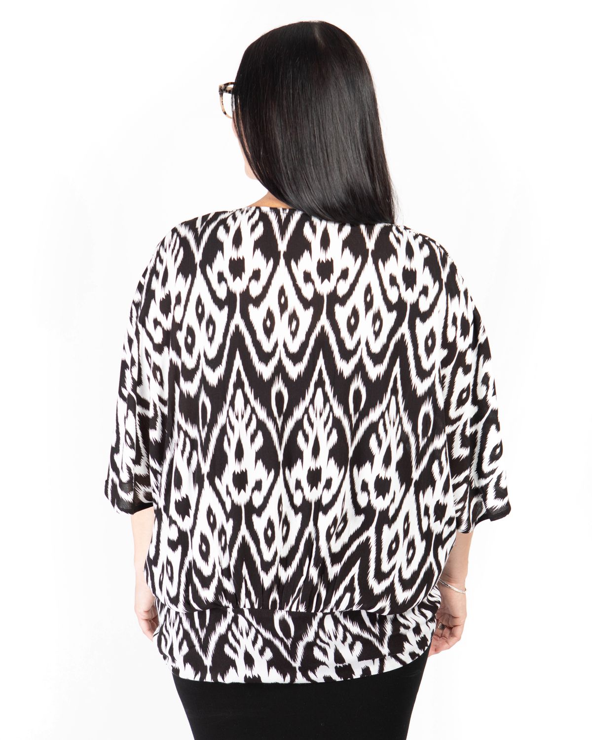 Lydia Cardigan 966 Black Ikat